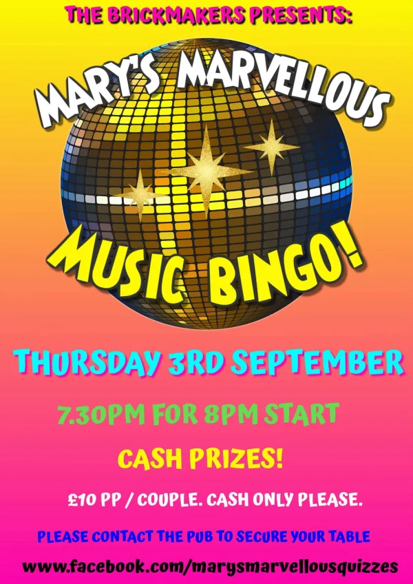 Mary's Music Bingo 