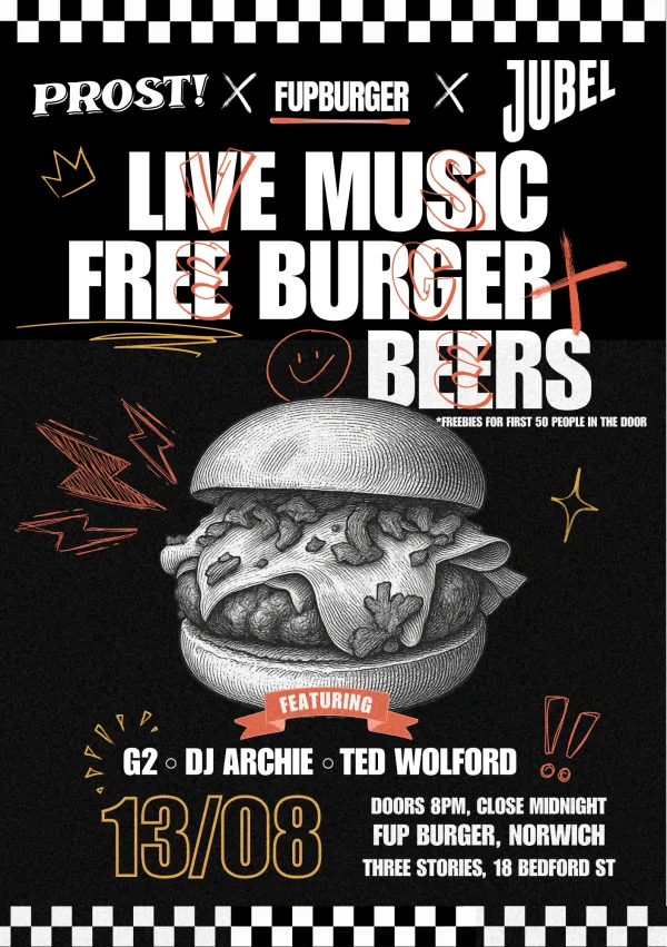PROST X FUP BURGER X JUBEL Norwich Popup